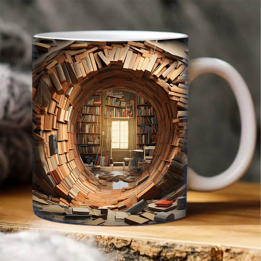 Birthday,Back to School,Friendship Gifts,Thank You,3D Creative Bookshelf Mug – Birthday Gift